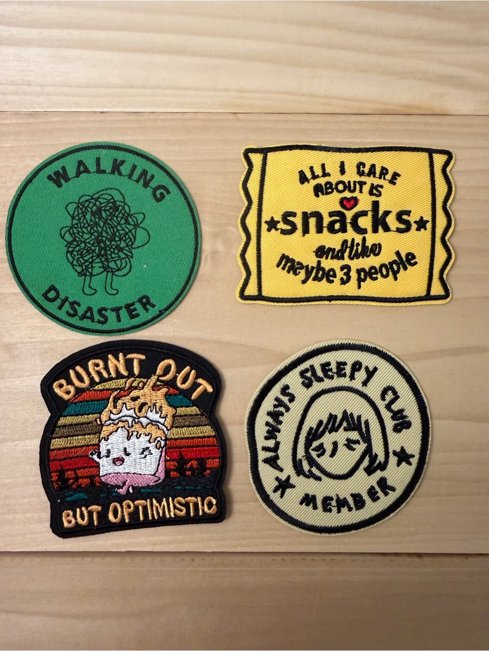 Set of 4 Funny Iron-On Patches - Sarcastic / Introvert Theme (New)